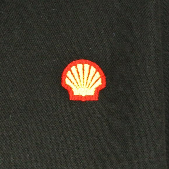 SHELL Gas Station Oil Employee Uniform Men's Black Polo Shirt Size S Small - Picture 12 of 15